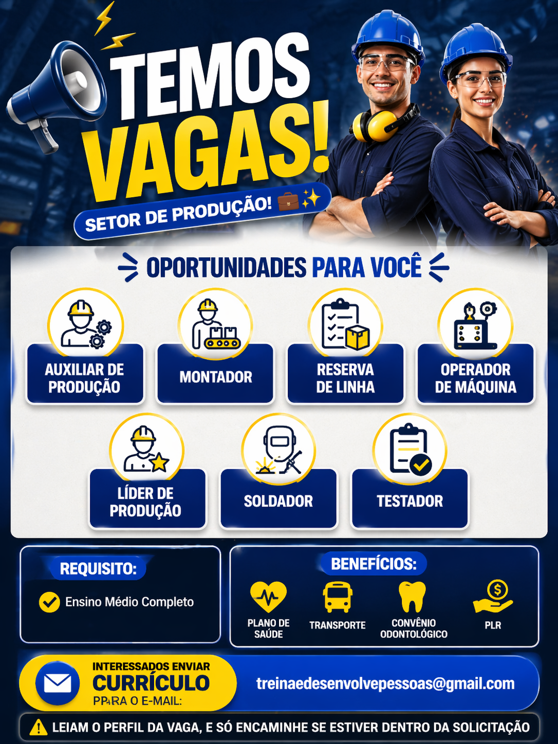 Vaga de Emprego – Auxiliar de Produção e Setor Industrial em Manaus/AM ...